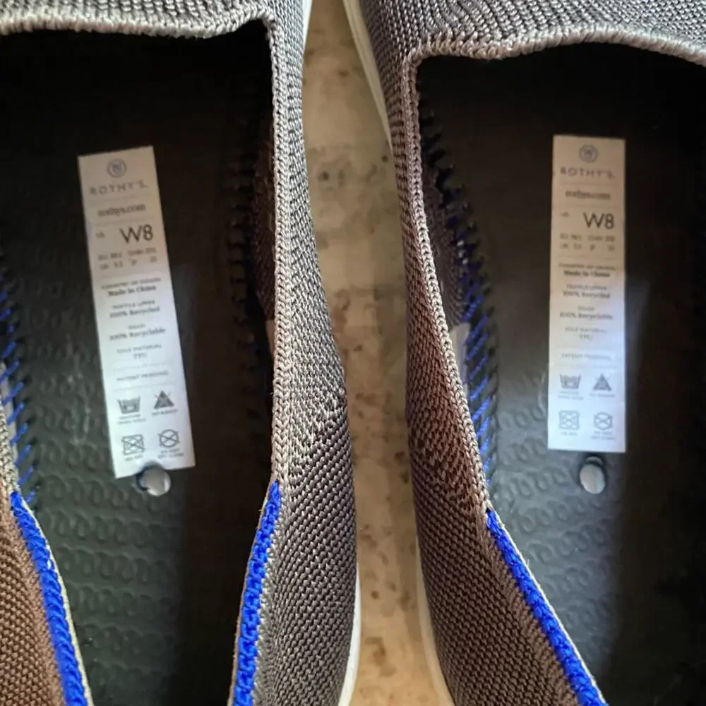 Rothys City Slip On Dark Gray Royal Blue sz 8